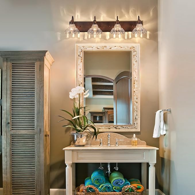 EDISLIVE Orillia 27.5 in. 4-Light Chrome Bathroom Vanity Light with Crystal Shades